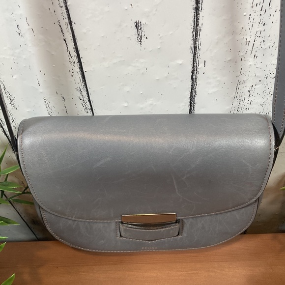 Celine Trotteur Small Grey Smooth Calfskin Leather Crossbody Bag - Picture 7 of 14